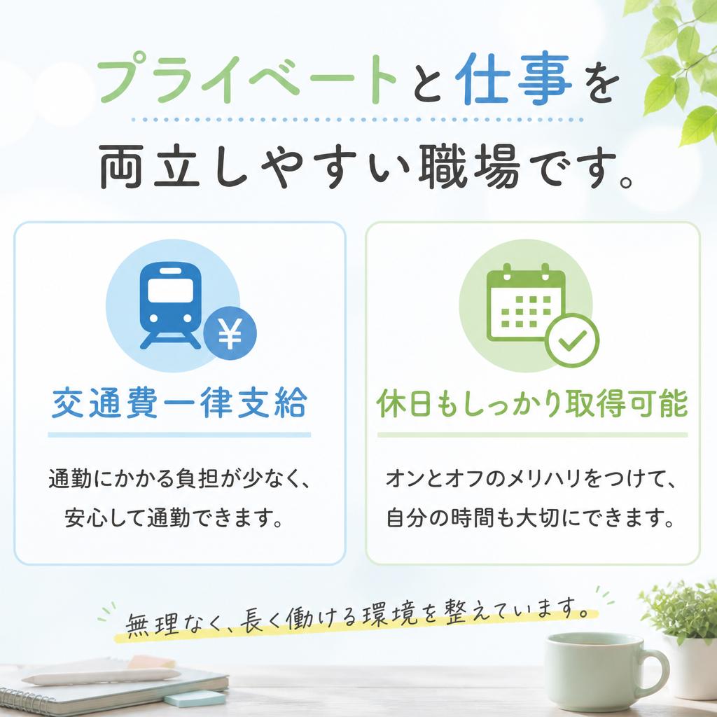 安定した収入と休日の確保